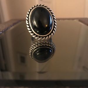 Silver and Black Statement Ring